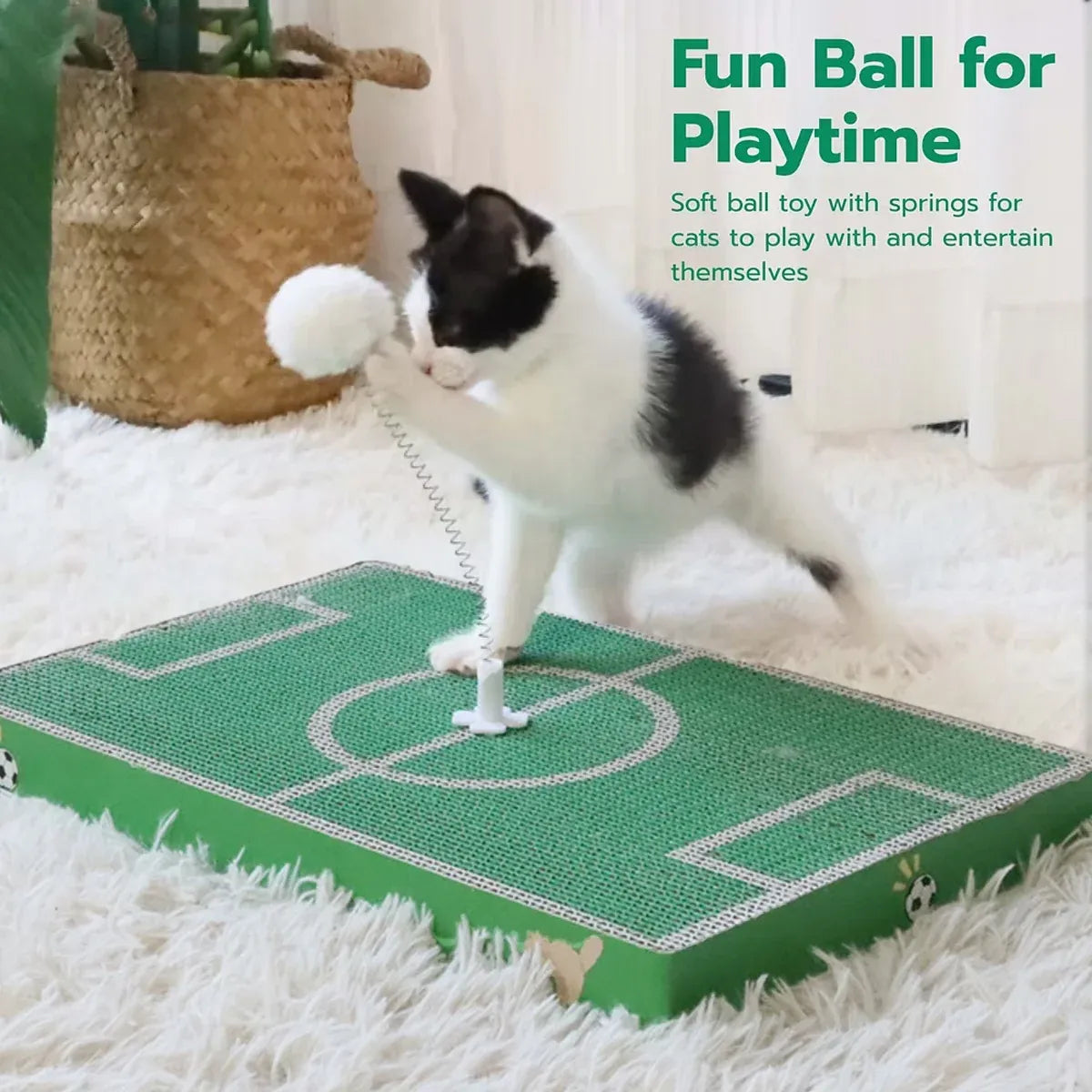 Football Field Shaped Cat Scratching Board Durable Non-Shedding for Cat Play