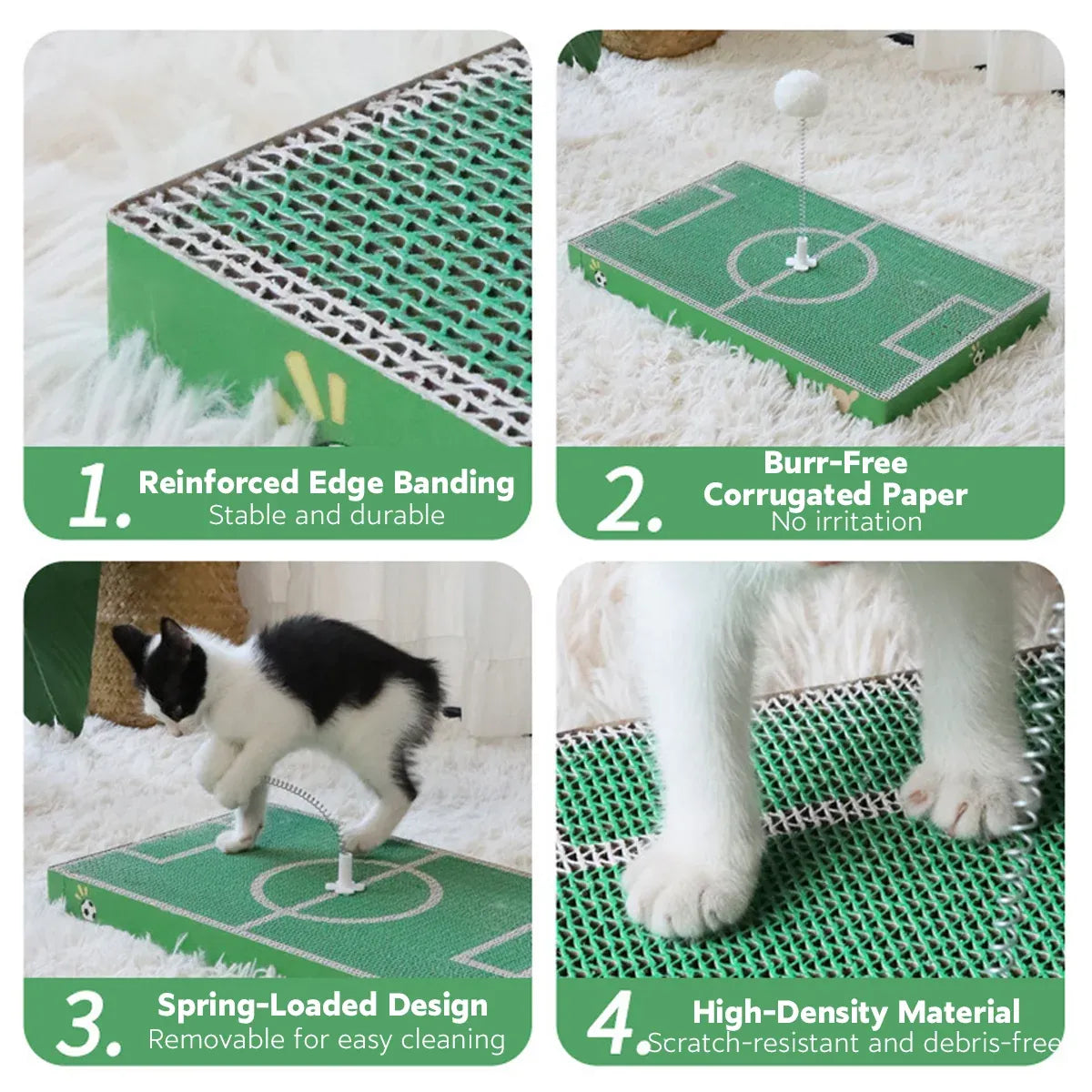 Football Field Shaped Cat Scratching Board Durable Non-Shedding for Cat Play