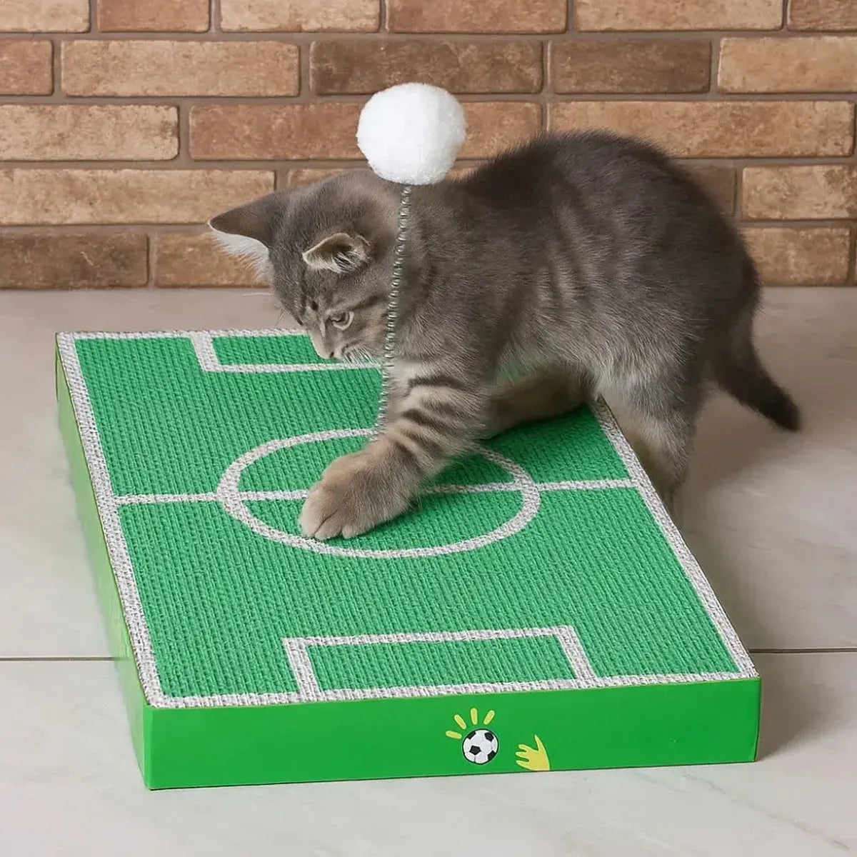 Football Field Shaped Cat Scratching Board Durable Non-Shedding for Cat Play
