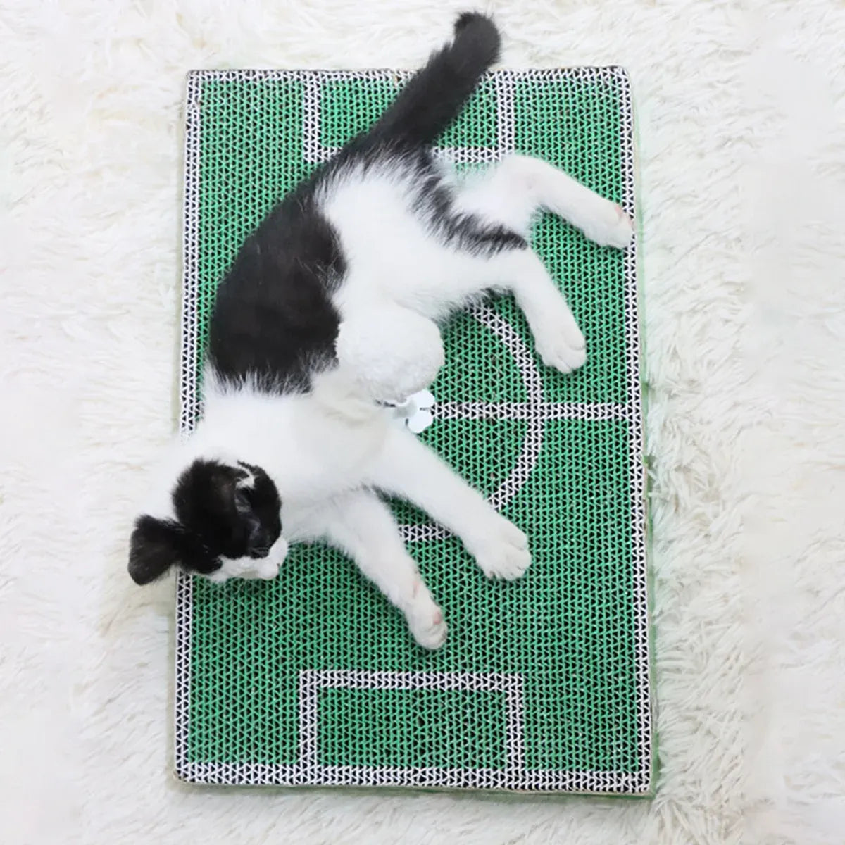 Football Field Shaped Cat Scratching Board Durable Non-Shedding for Cat Play