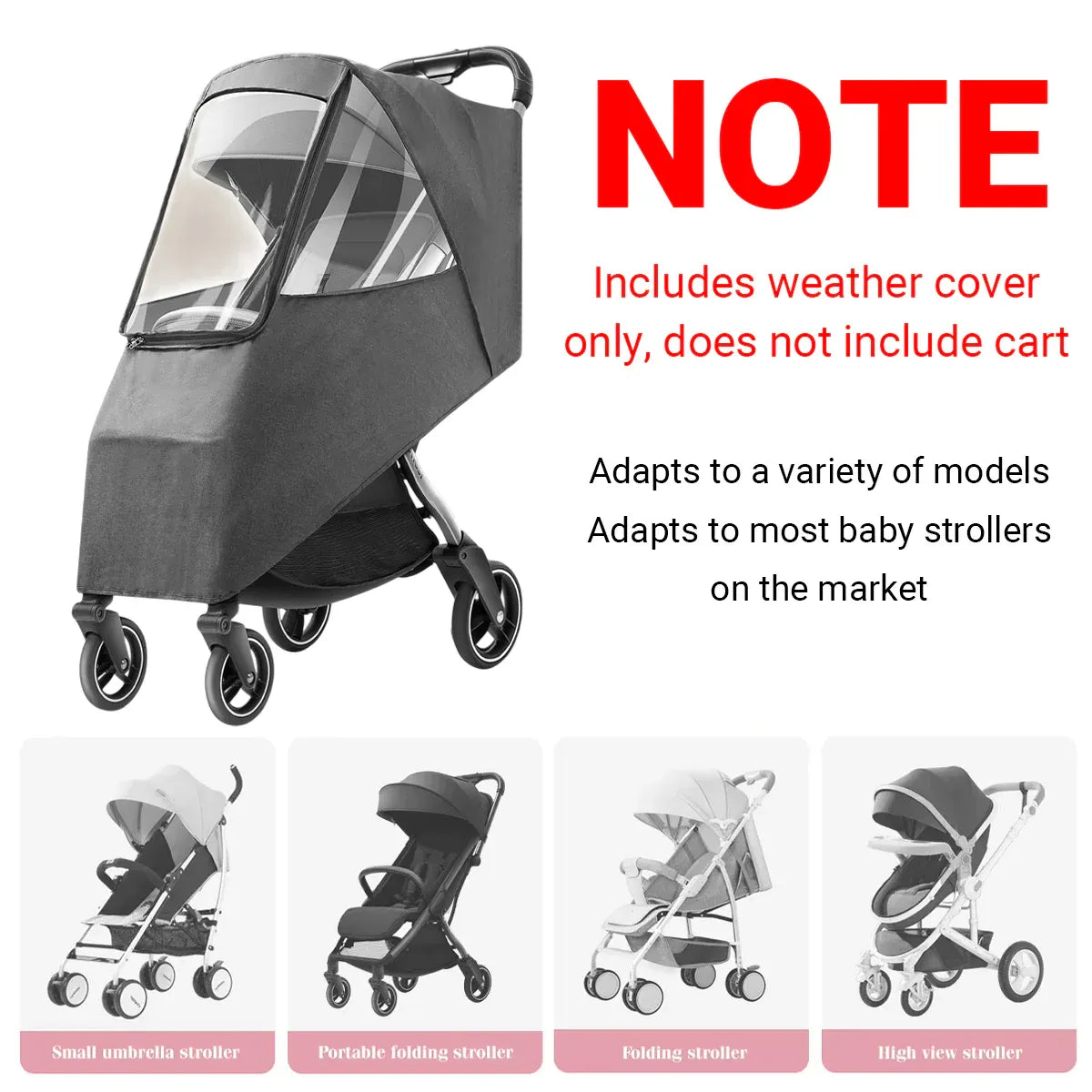 Universal Pet Stroller Rain Cover Windproof Dustproof Cold Weather Shield