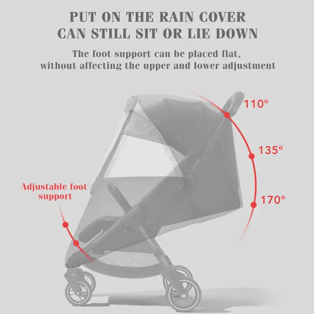 Universal Pet Stroller Rain Cover Windproof Dustproof Cold Weather Shield