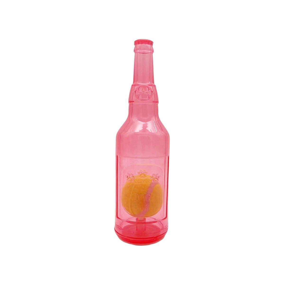 Durable Pet Teething Resistant Tennis Ball Wine Bottle Chew Toy for Dogs Play - Green-L