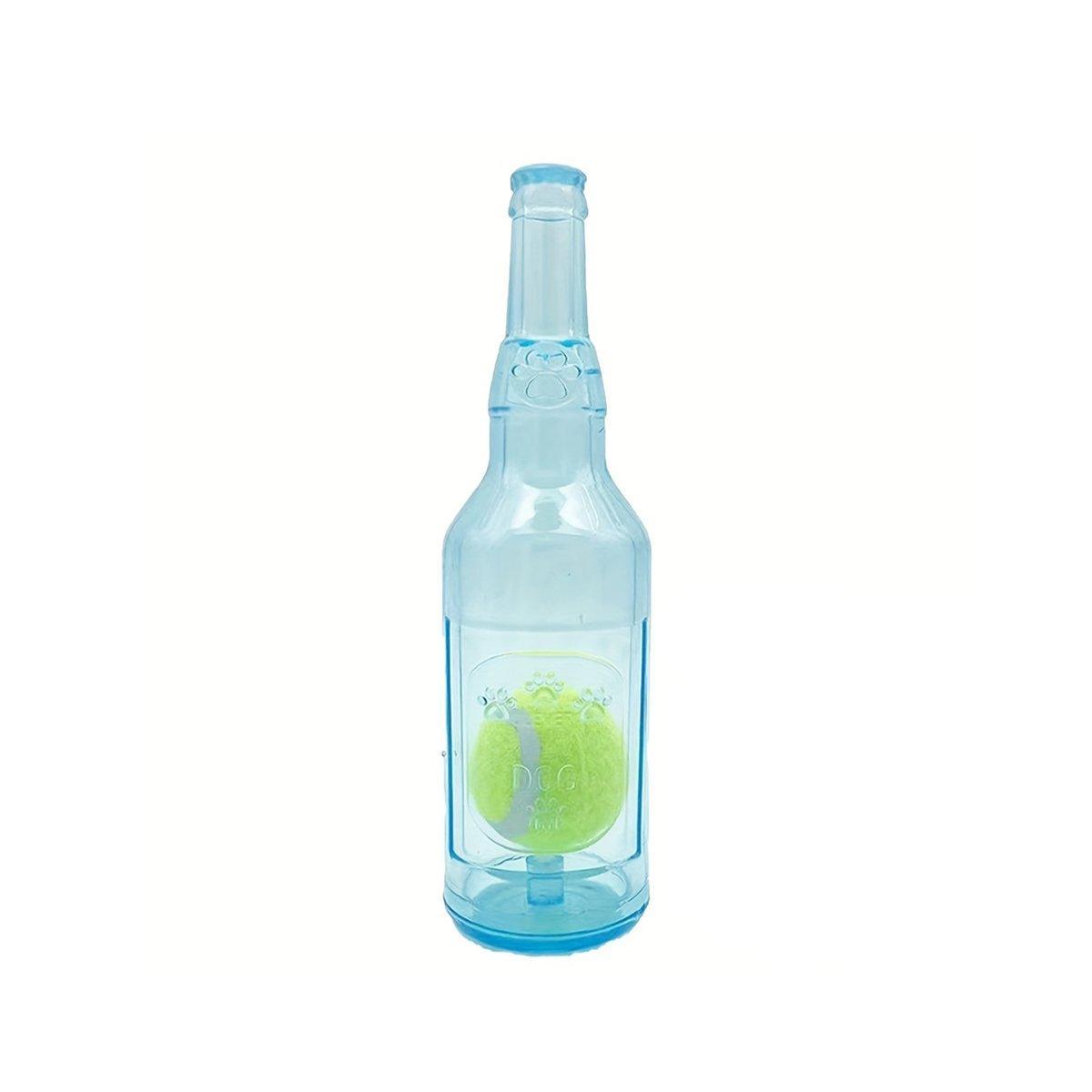 Durable Pet Teething Resistant Tennis Ball Wine Bottle Chew Toy for Dogs Play - Green-L