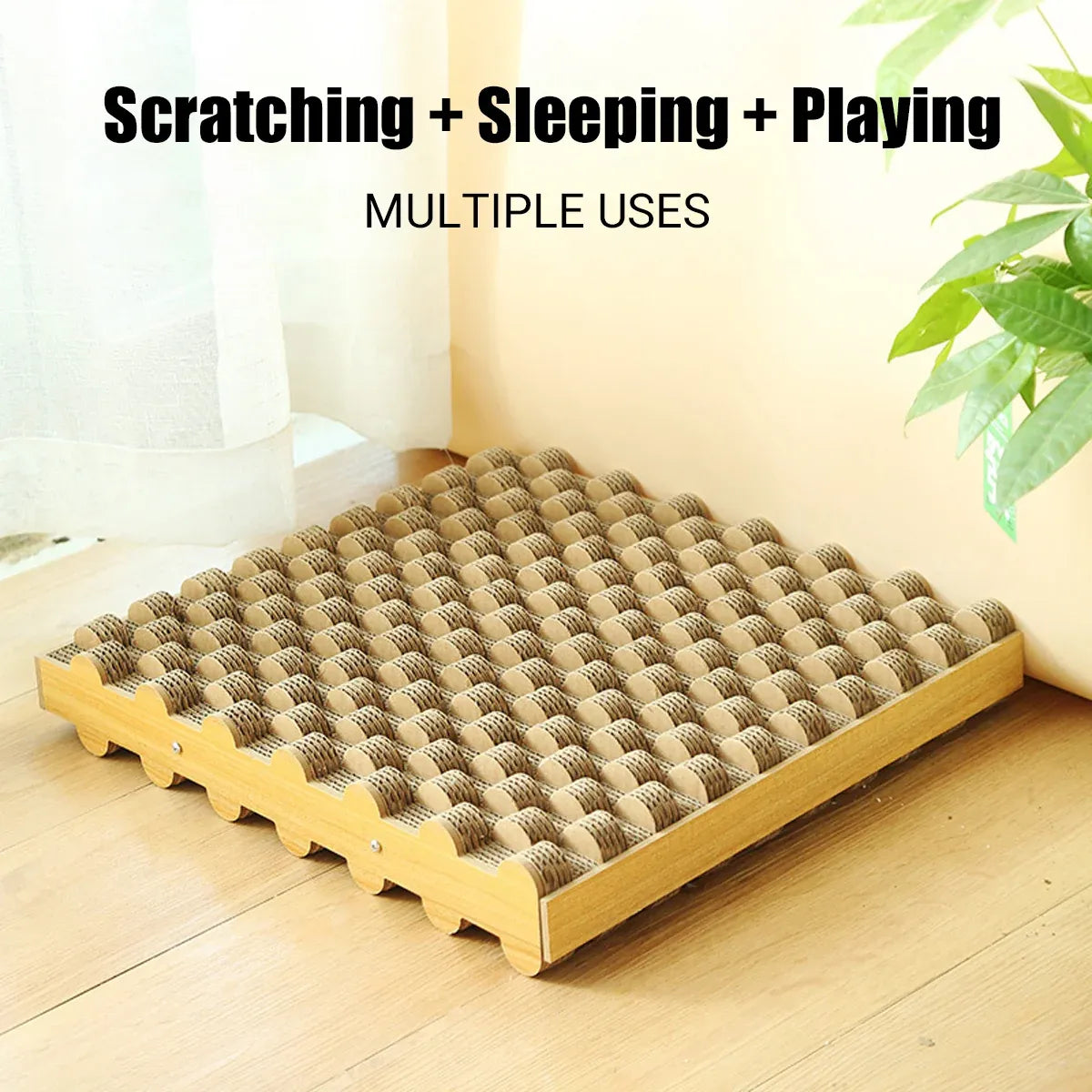 Cat Entertainment Corrugated Scratching Board Cat Toy Anti Scratch Durable - Basic Model