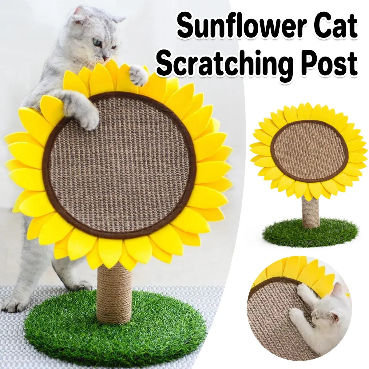 Sunflower Shaped Cat Scratcher Cat Tree Non-Shedding Durable Cardboard Material