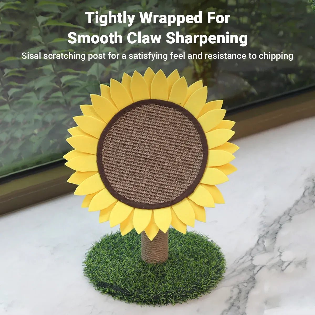 Sunflower Shaped Cat Scratcher Cat Tree Non-Shedding Durable Cardboard Material