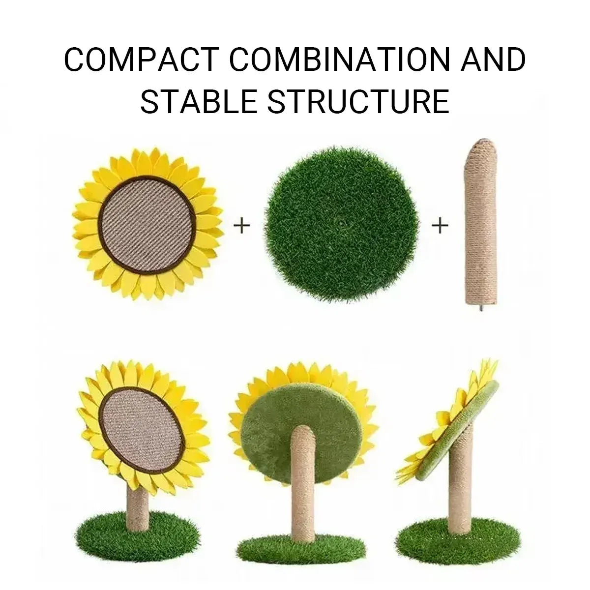 Sunflower Shaped Cat Scratcher Cat Tree Non-Shedding Durable Cardboard Material