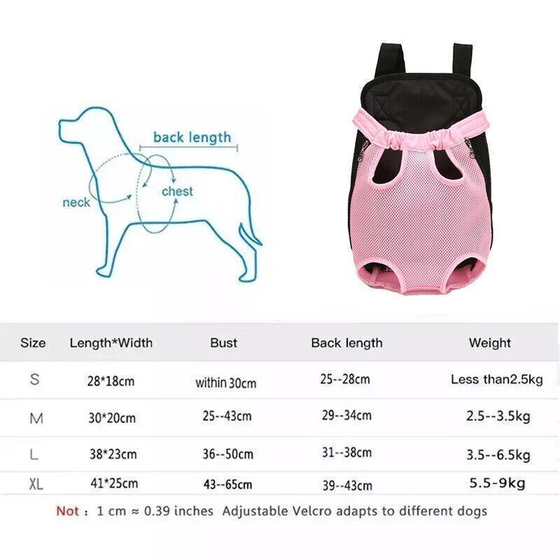 S Size Pet Carrier Dog Cat Puppy Front Back Backpack Shoulder Carry Sling Pouch Bag - Black