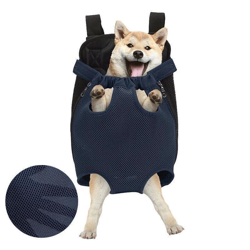 S Size Pet Carrier Dog Cat Puppy Front Back Backpack Shoulder Carry Sling Pouch Bag - Navy