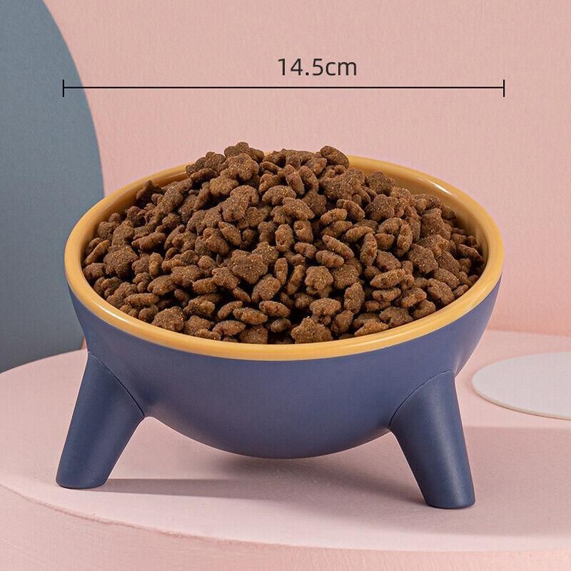Raised Cat Bowl Pet Feeder Pet Bowl Elevated Dog Bowls 15° Tilted Pet Water Bowl - Moff Green