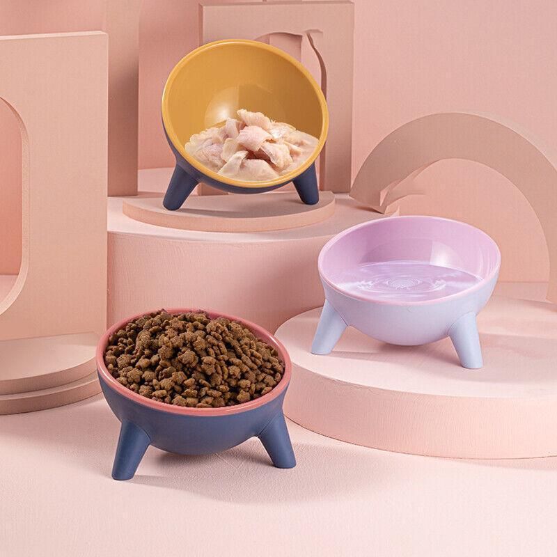 Raised Cat Bowl Pet Feeder Pet Bowl Elevated Dog Bowls 15° Tilted Pet Water Bowl - Moff Green