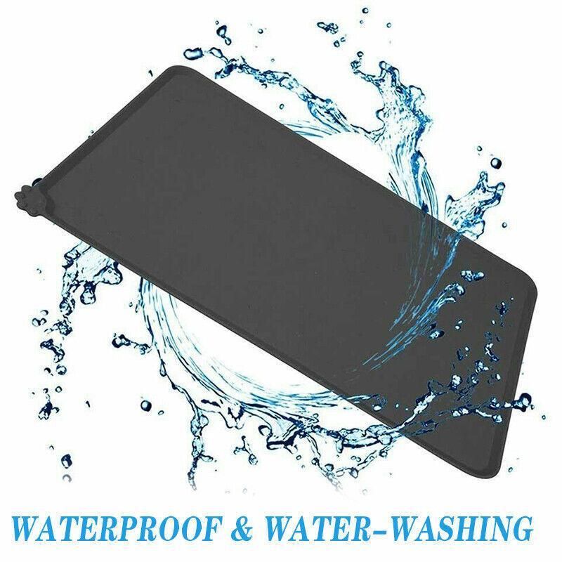 Silicone Pet Feeding Mat Dog Cat Food Bowl Placemat Waterproof Non-Slip Easy Clean - Blue