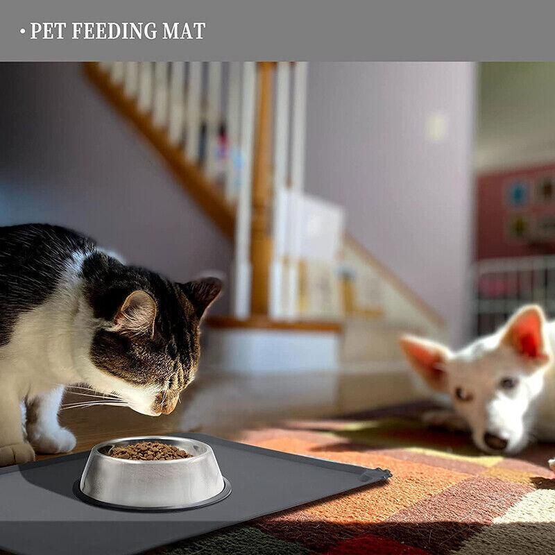 Silicone Pet Feeding Mat Dog Cat Food Bowl Placemat Waterproof Non-Slip Easy Clean - Pink