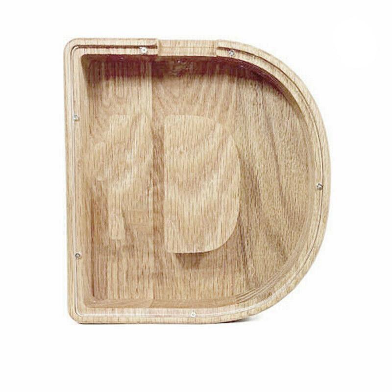Wooden Piggy Bank Funny Letter or Guitar Coin Saving Money Box A–Z Gift Idea - G