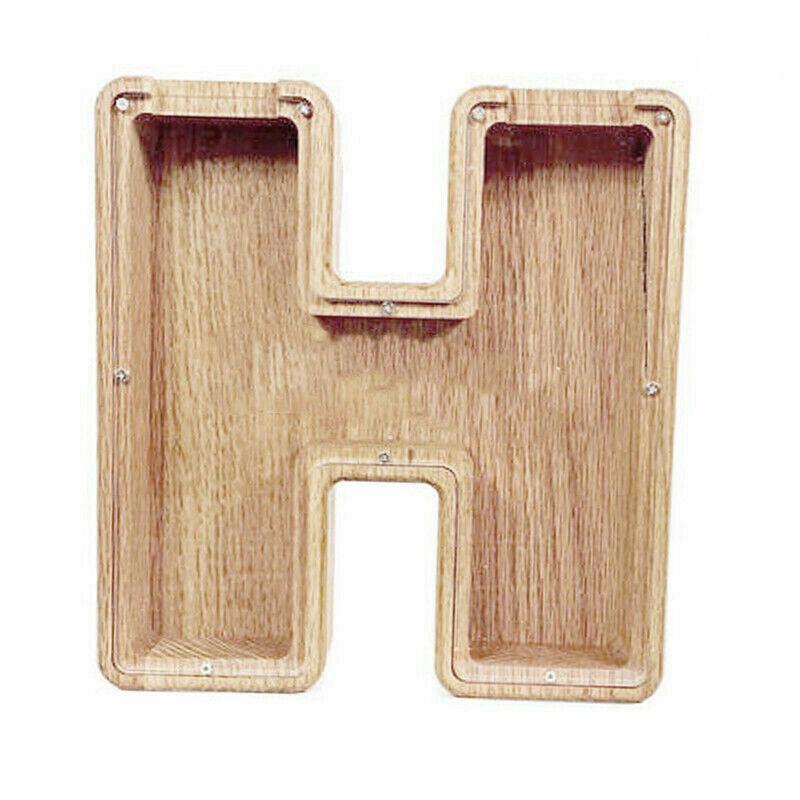 Wooden Piggy Bank Funny Letter or Guitar Coin Saving Money Box A–Z Gift Idea - G
