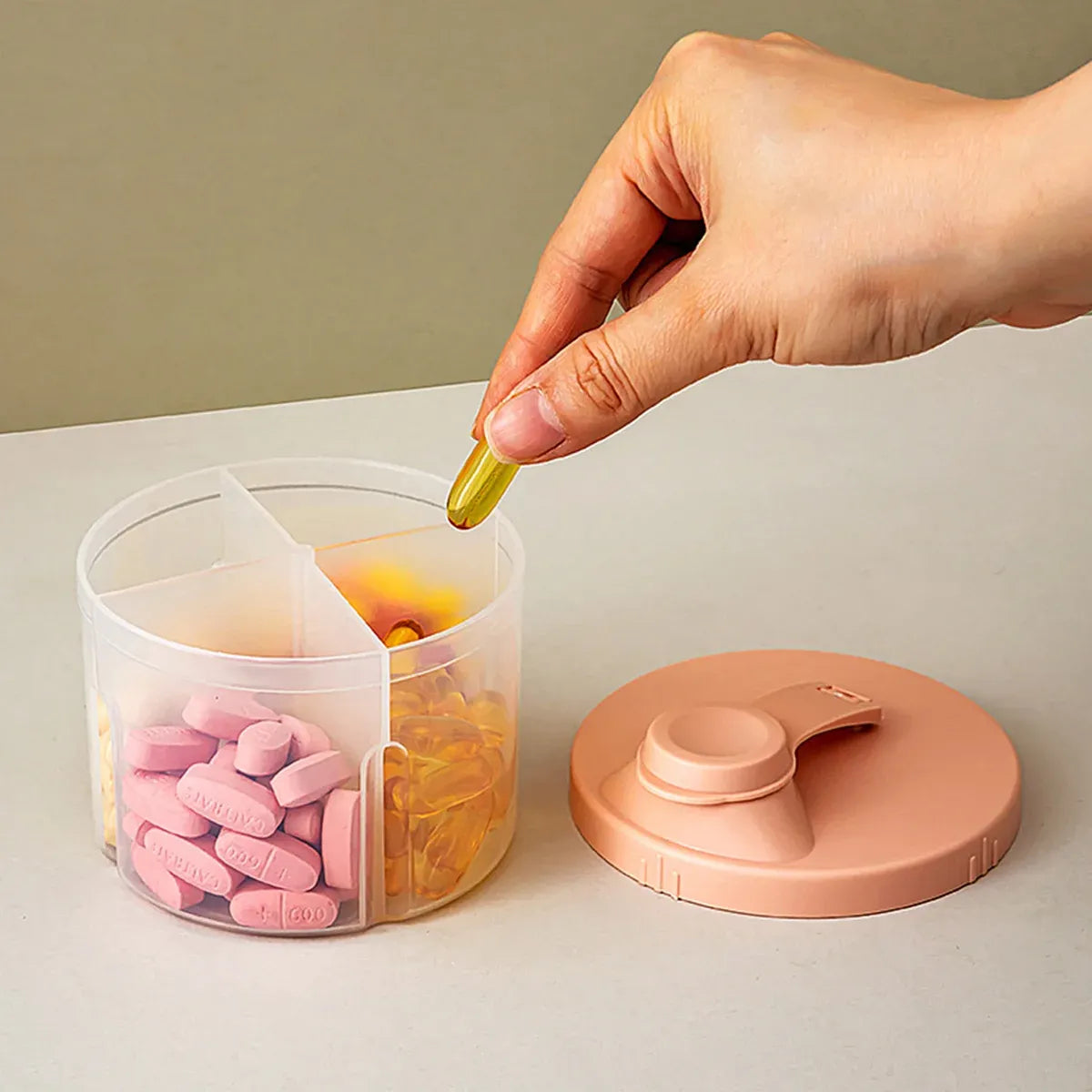3Pcs Portable Pill Organizer Weekly Medicine Compartment Box Travel Daily Use - Blue