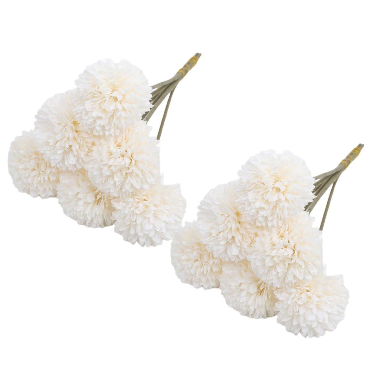 12pcs Artificial Dandelion Fake Flower Simulation Arrangement Desktop Decoration - Blue