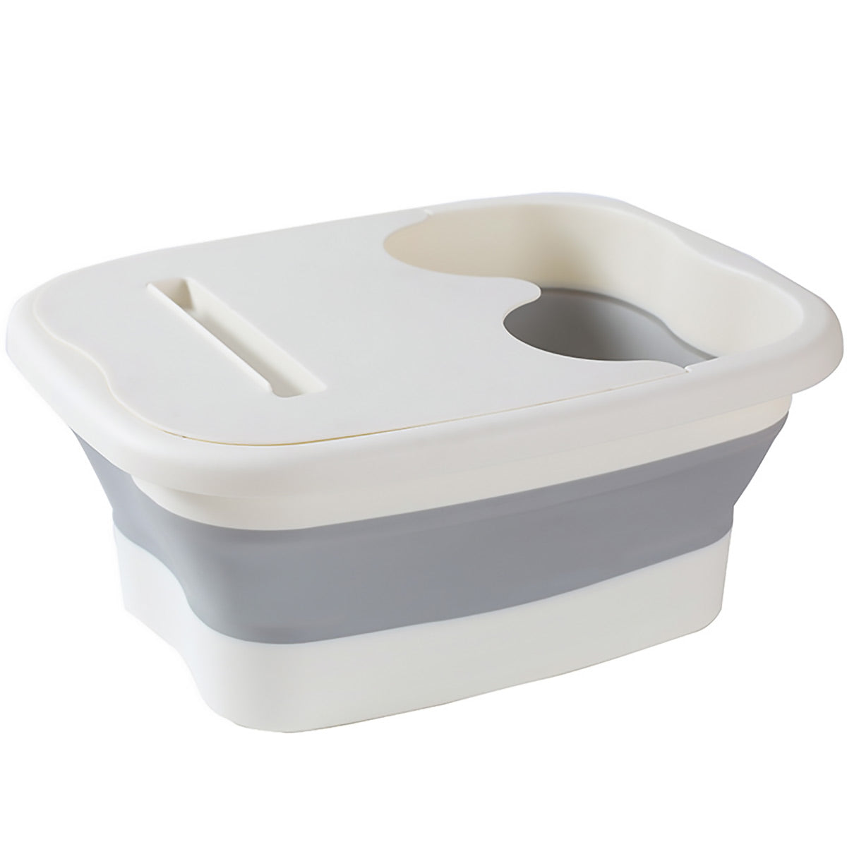 Foldable Foot Tub Portable Large Capacity Foot Basin for Home Bathroom Spa and Travel - White