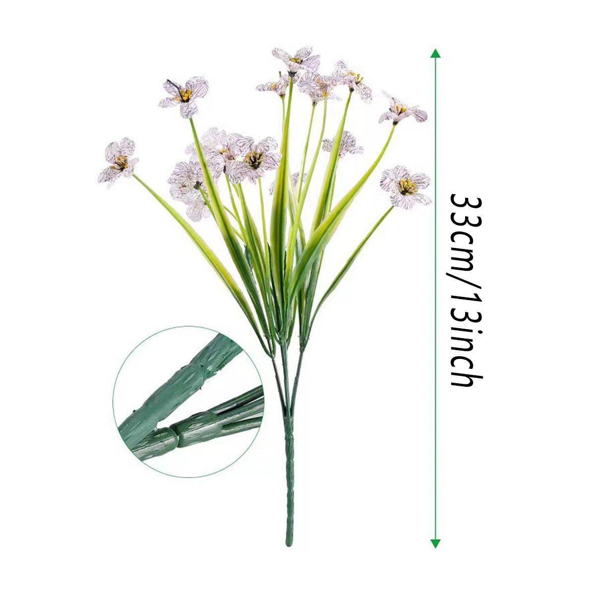 12pcs Artificial Flowers Set for Home Decor Wedding Party Fake Floral Decor - Purple