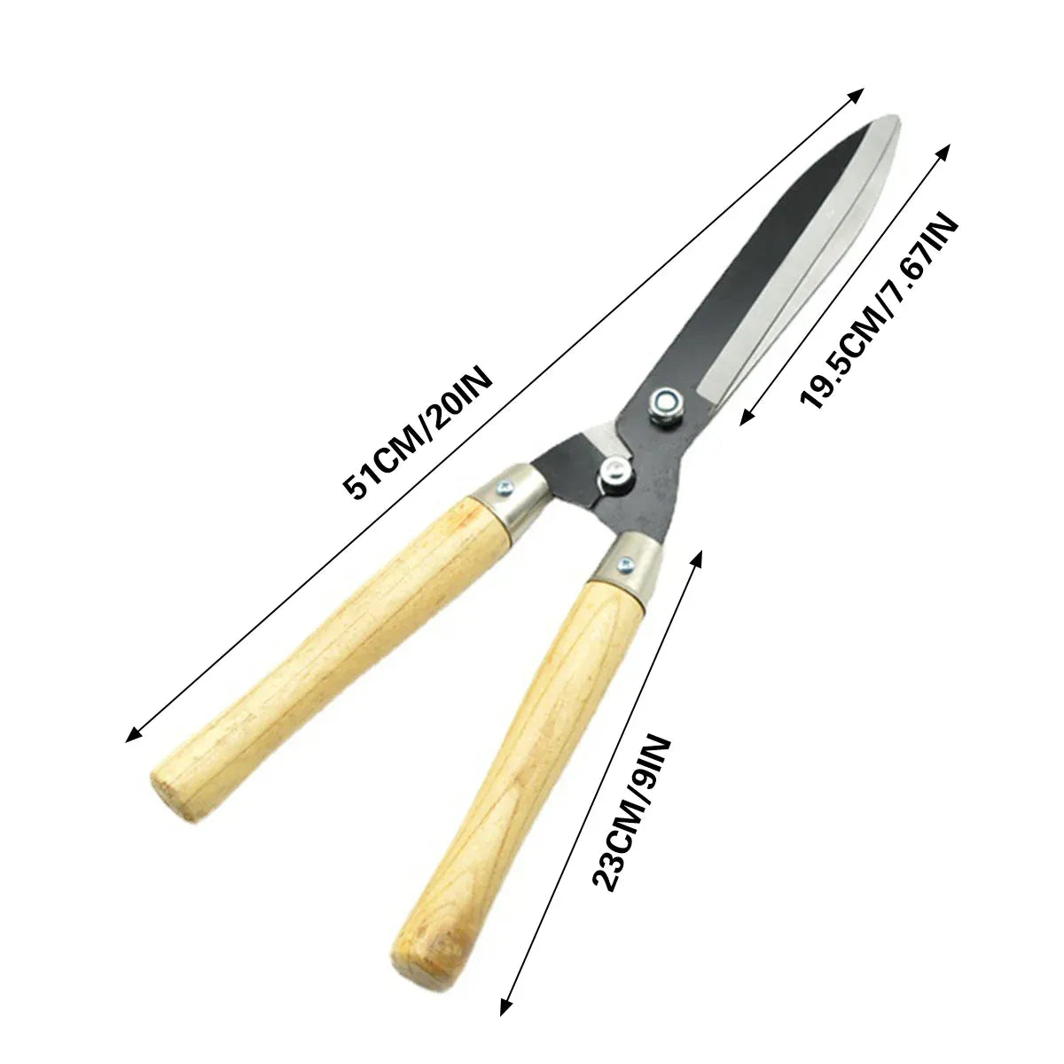 Garden Pruning Shears with Wooden Handle Trimming Sharp Durable Rust-Proof