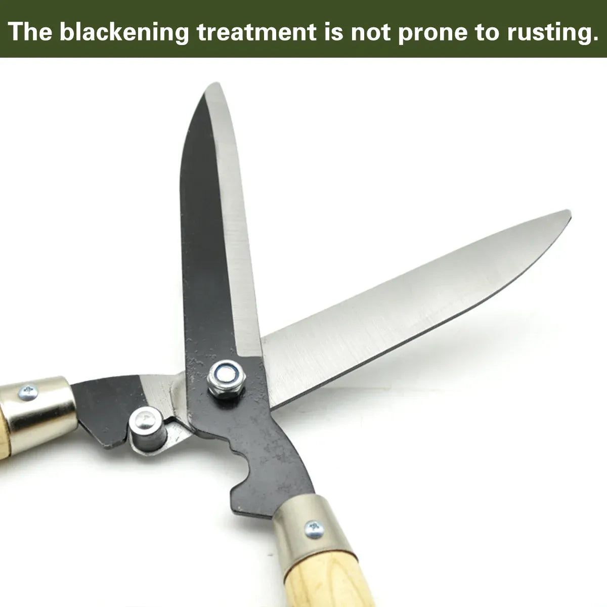 Garden Pruning Shears with Wooden Handle Trimming Sharp Durable Rust-Proof