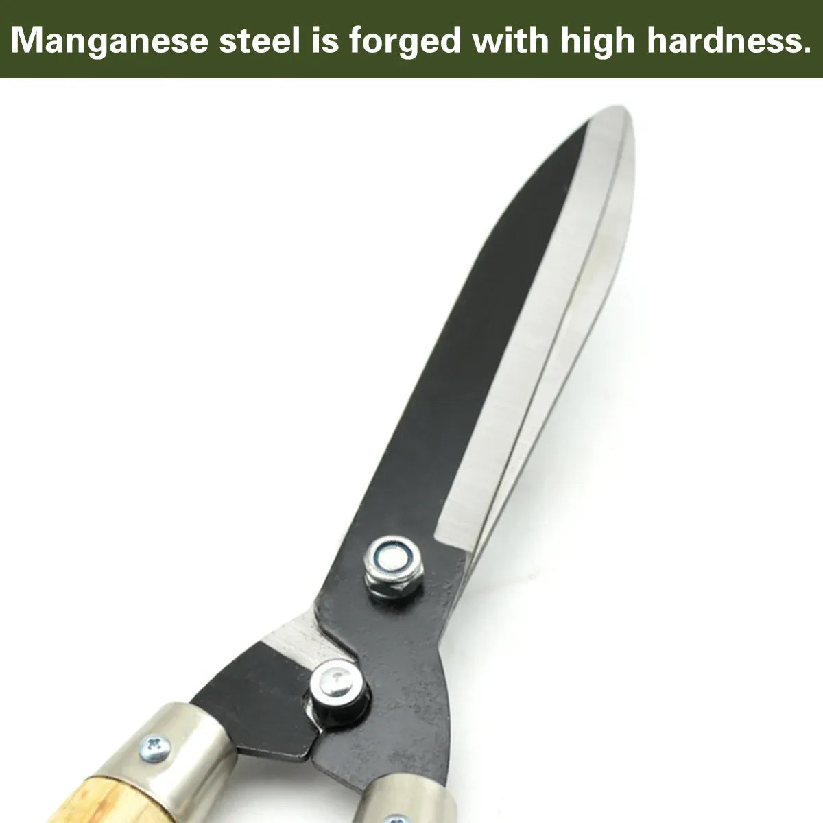 Garden Pruning Shears with Wooden Handle Trimming Sharp Durable Rust-Proof