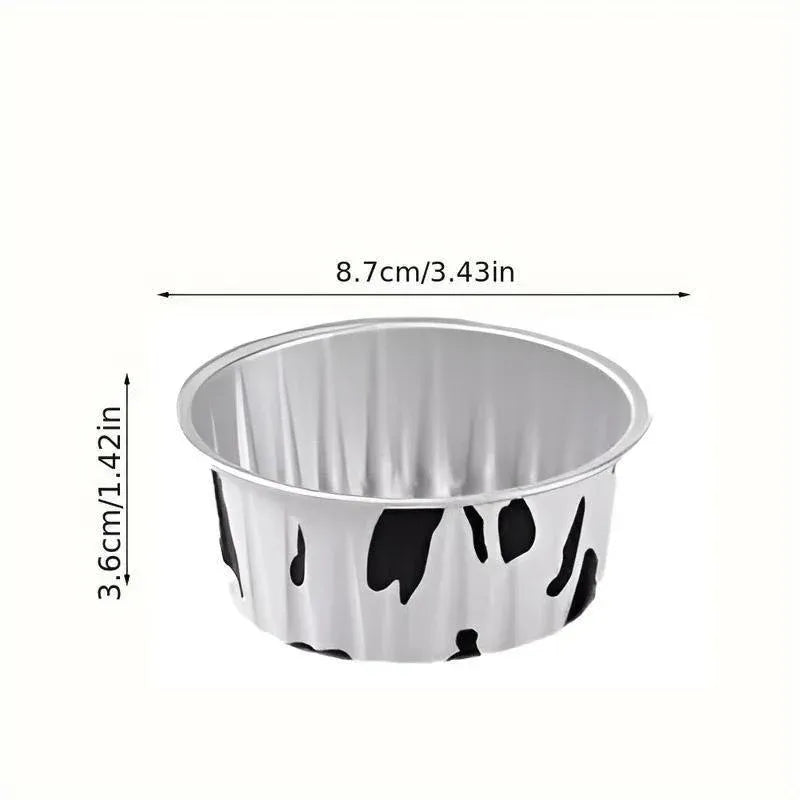 100Pcs Cake Tools Pudding Cake Aluminum Foil Baking Cups Cupcake Cup with Lids - 100pcs-Blue