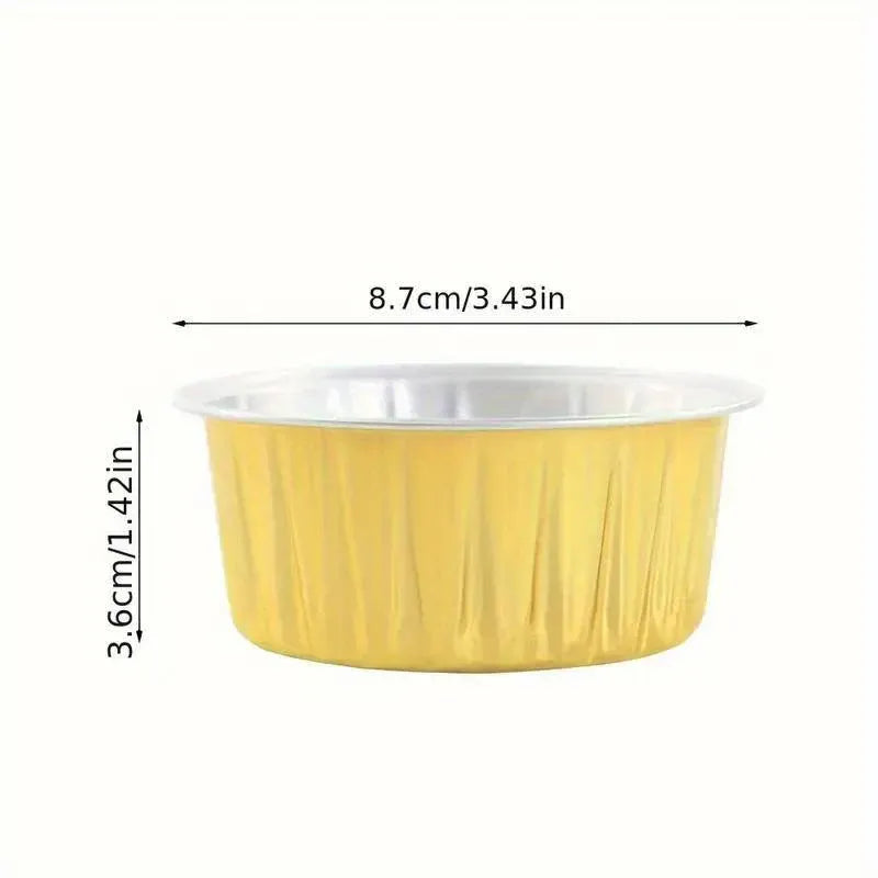 100Pcs Cake Tools Pudding Cake Aluminum Foil Baking Cups Cupcake Cup with Lids - 100pcs-Cow