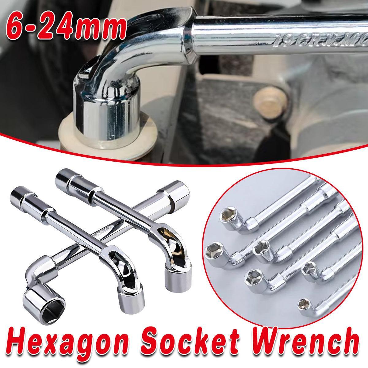6-23mm L Shaped Socket Wrench Elbow Multi Size Hardware Repair Tool Set - 22mm