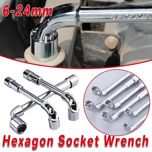 6-23mm L Shaped Socket Wrench Elbow Multi Size Hardware Repair Tool Set - 24mm
