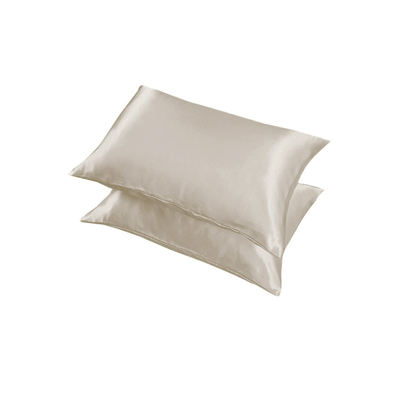 2X Satin Pillow Case Bedroom Pillowcase Cushion Covers Home Decor Luxury Slip - Ivory
