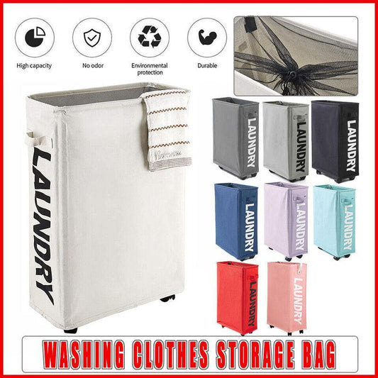 Large Foldable Laundry Washing Clothes Storage Bag Hamper Basket Bin Organiser - Light Blue