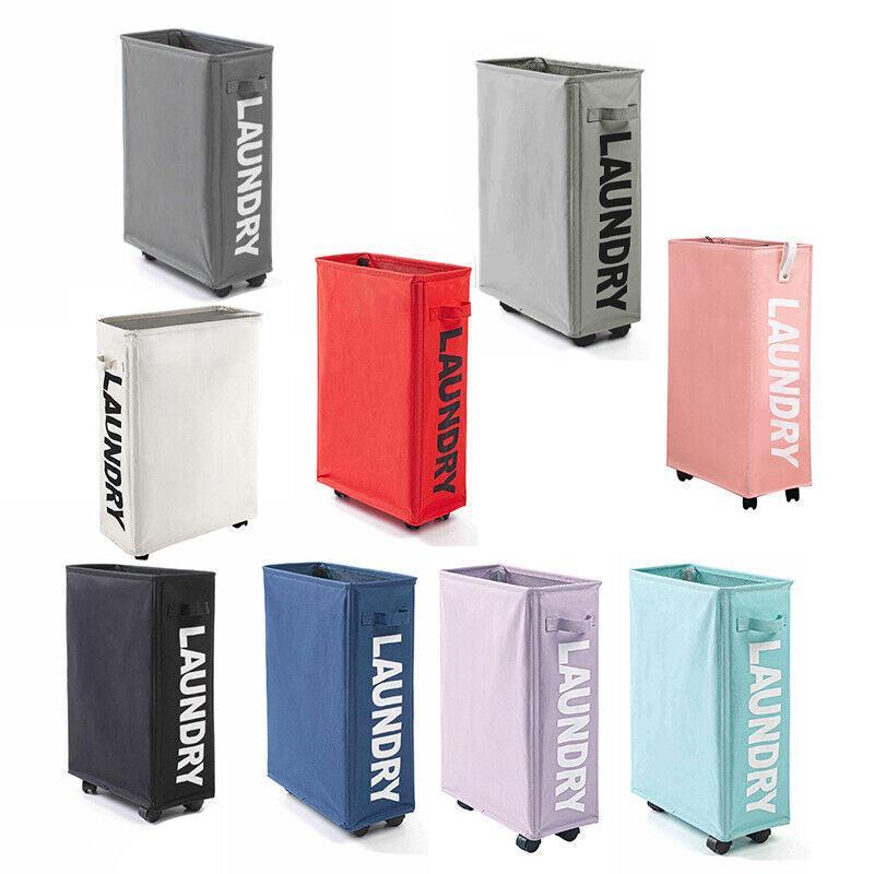 Large Foldable Laundry Washing Clothes Storage Bag Hamper Basket Bin Organiser - Light Blue