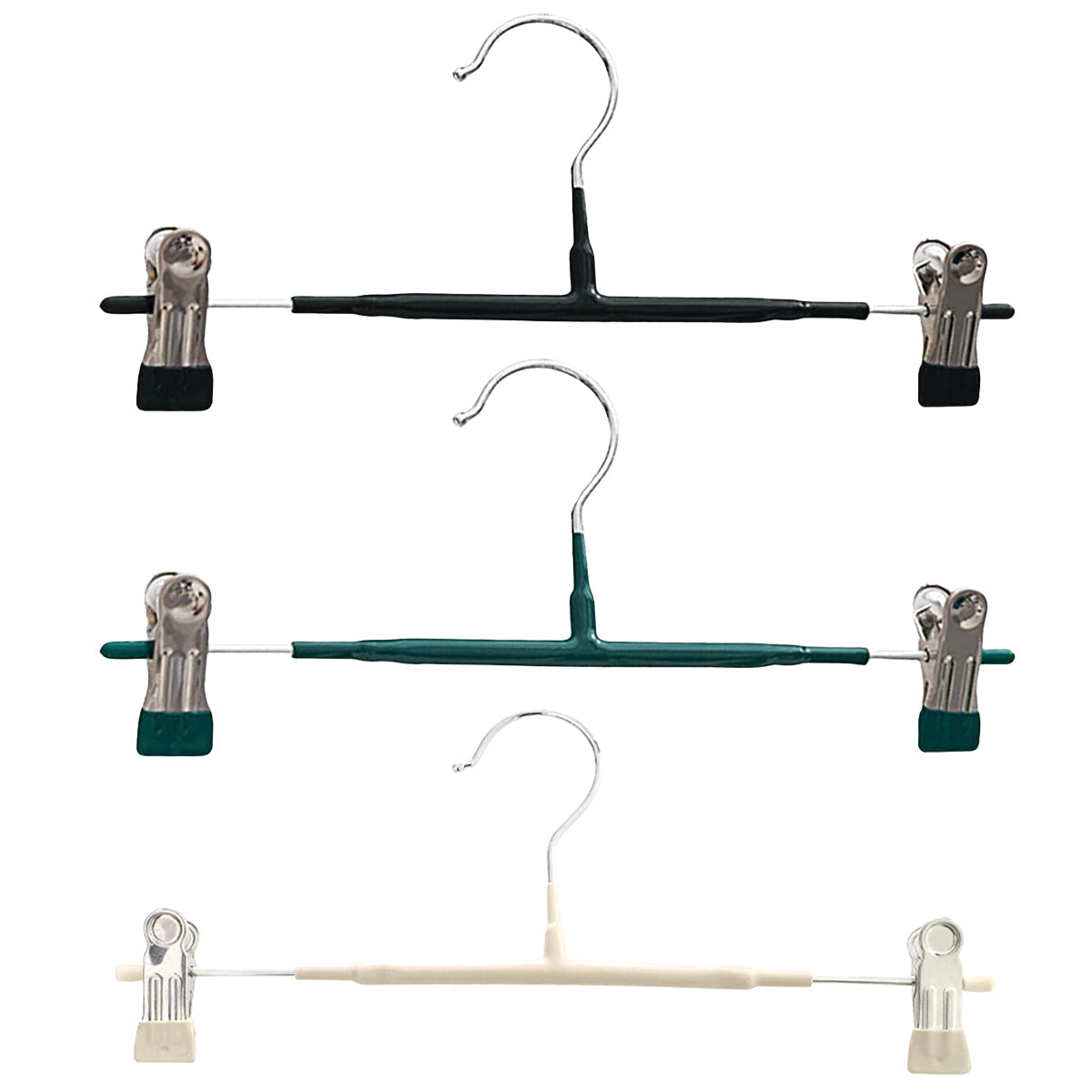 10pcs Home Wardrobe Pant Rack Hanging Trouser Organizer Clothes Hanger - White