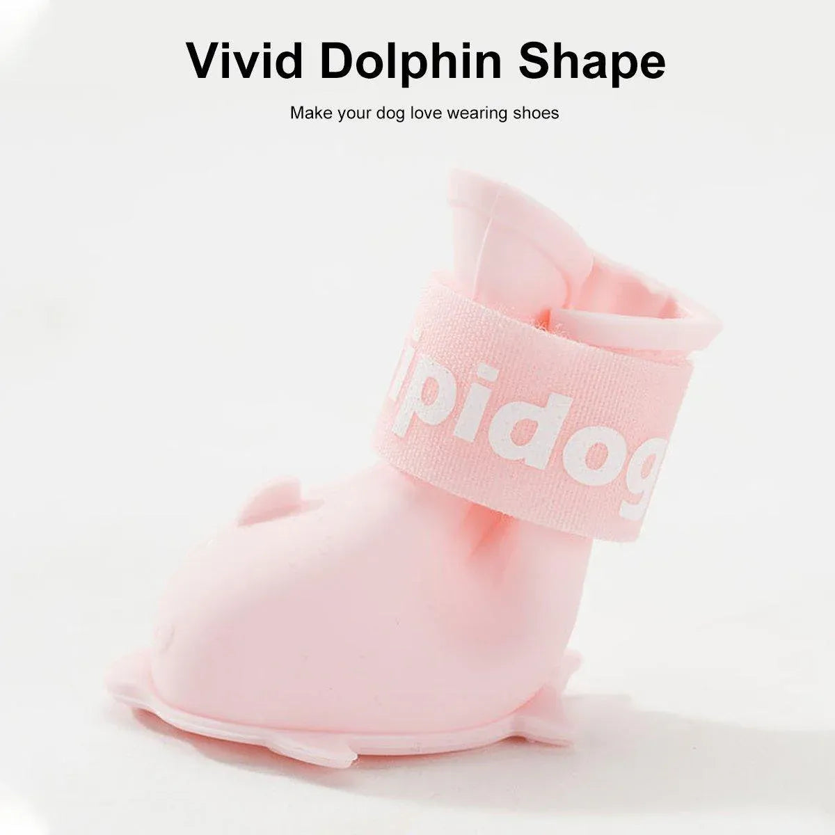 4pcs Cartoon Pet Rain Boots Waterproof Non-Slip Wear-Resistant Shoes for Dogs - Blue - L