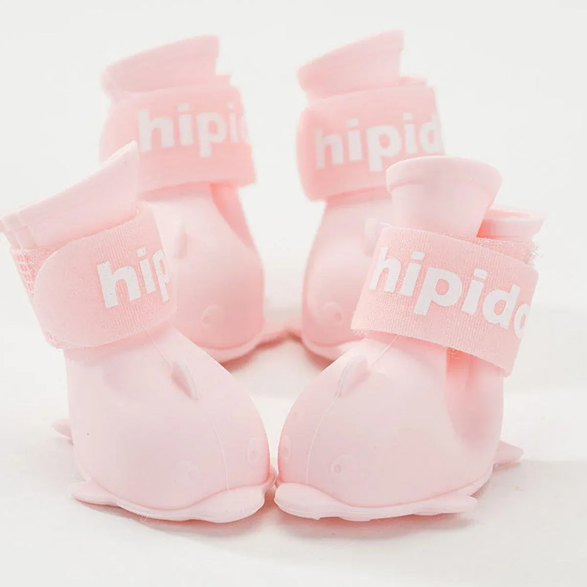 4pcs Cartoon Pet Rain Boots Waterproof Non-Slip Wear-Resistant Shoes for Dogs - Pink - L