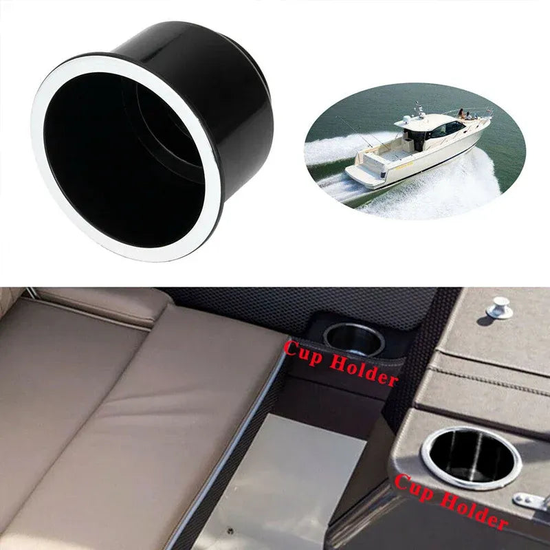 4PCS Plastic Recessed Cup Drink Holders Black Drop In Style for Car Boat Marine RV