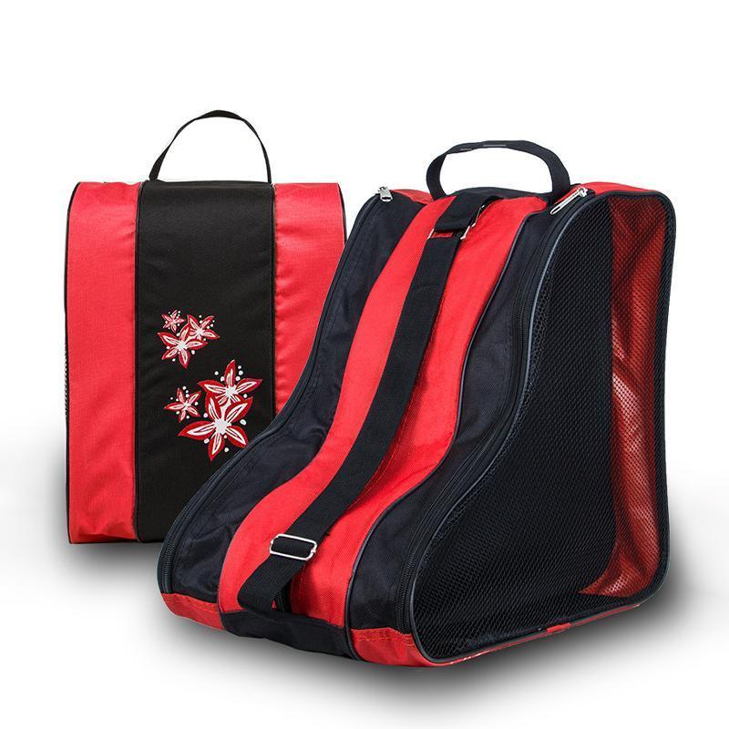 Rollerblading Ice Skate Carry Bag with Adjustable Shoulder Strap for All Ages - Pink