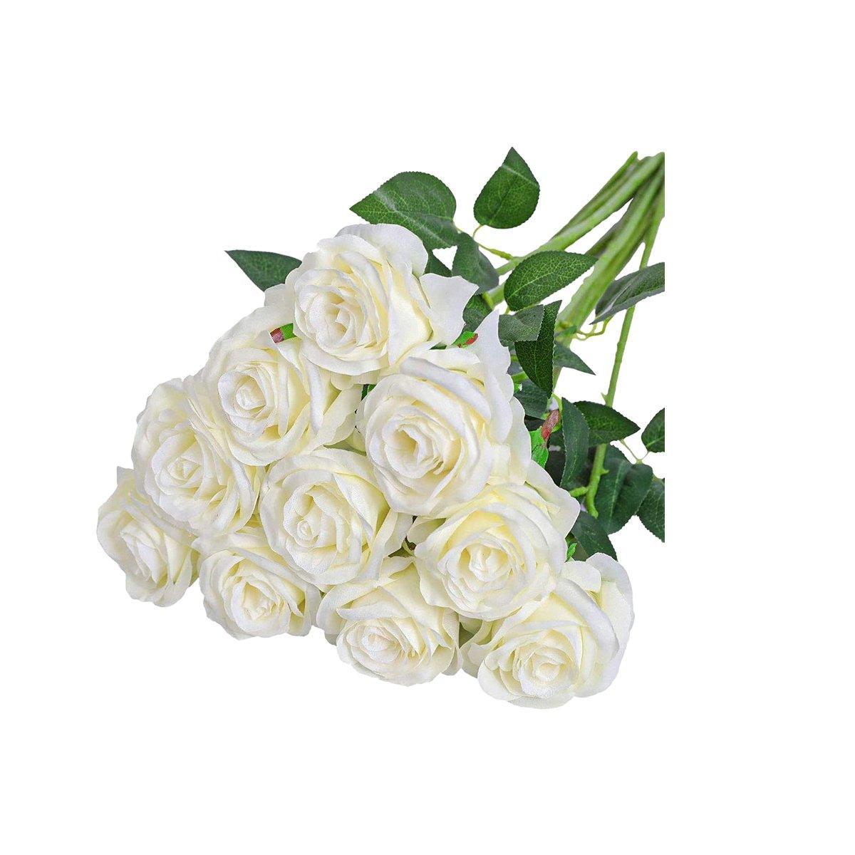 10pcs Artificial Silk Simulation Rose Flowers - Wedding Party Home Decorations - Black