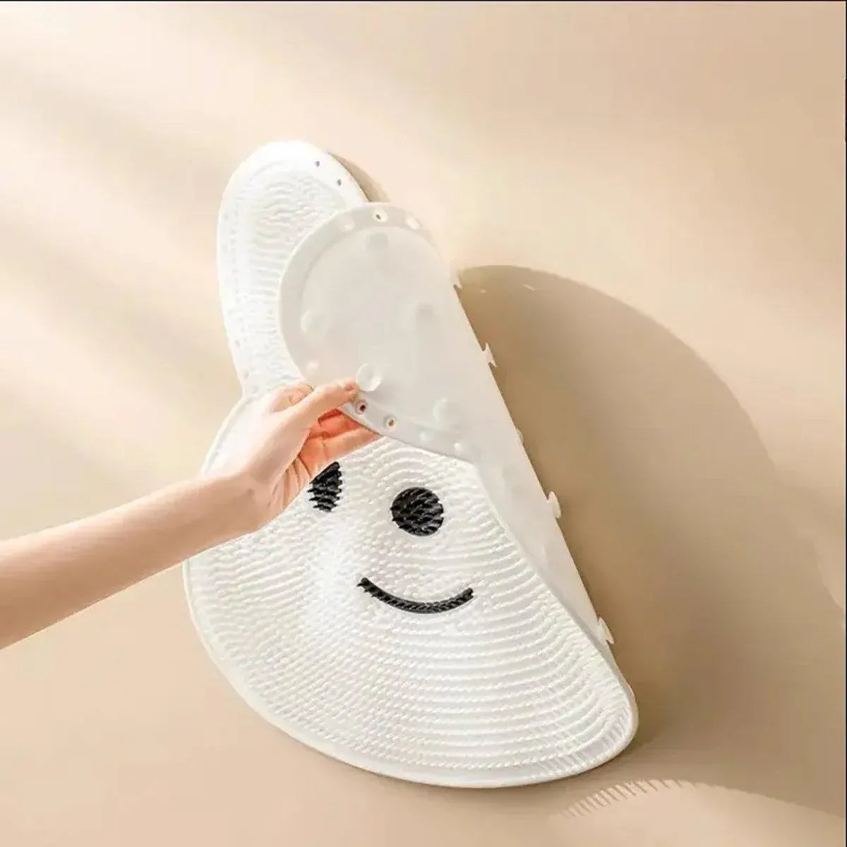 Silicone Foot Scrubber Rabbit Tub Mat Suction Cup Exfoliating Brush Cleaning Mat - Pink