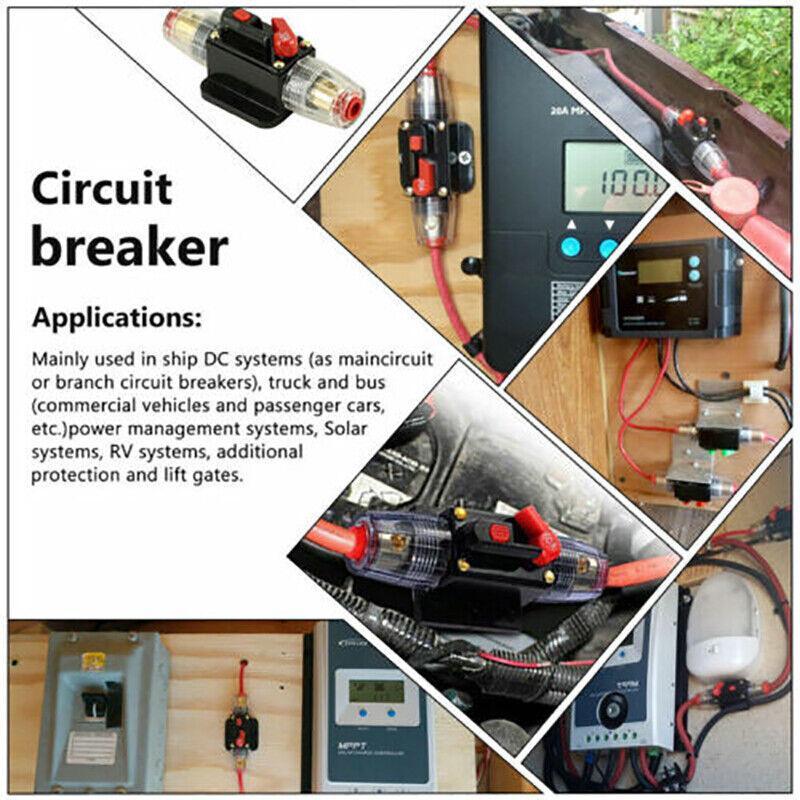 20-150Amp Circuit Breaker Dual Battery Ip67 Waterproof Fuse Manual Reset 12V 24V - 50AMP