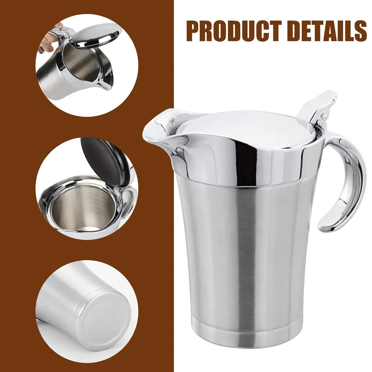 Stainless Steel Steak Sauce Pot Sauce Seasoning Pot Small for Gravy Kitchen - 750ml