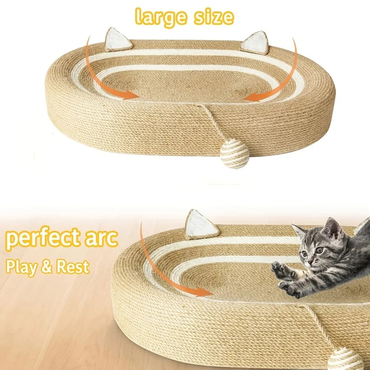 Sisal Basin Cat Scratch Board Cat Paw Board Basin Cat Bed Kitten Scratcher Pad