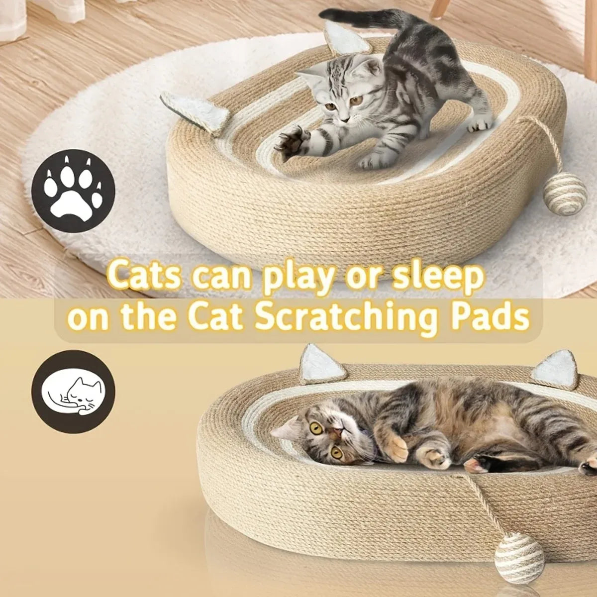 Sisal Basin Cat Scratch Board Cat Paw Board Basin Cat Bed Kitten Scratcher Pad