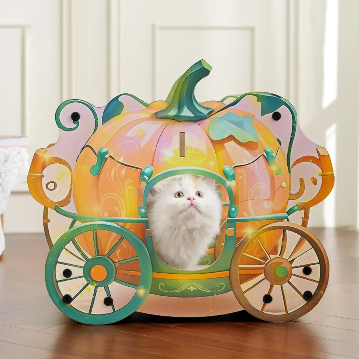 Pumpkin Cat Cart Double Layer Cat Scratch Board Cat Bed Furniture For Sleeping