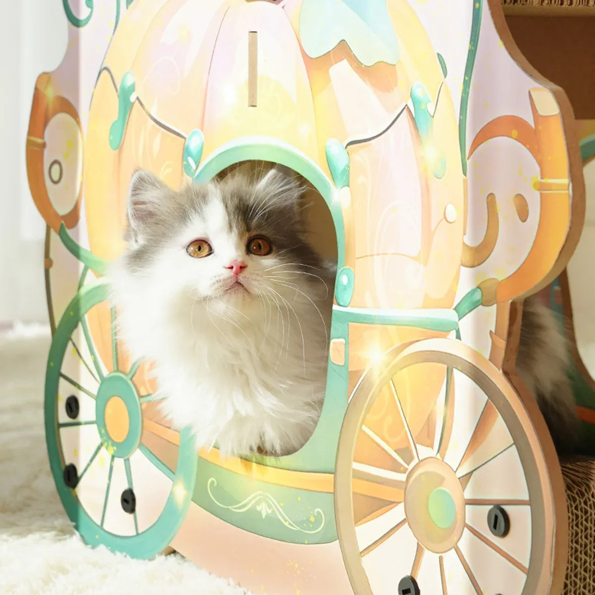 Pumpkin Cat Cart Double Layer Cat Scratch Board Cat Bed Furniture For Sleeping