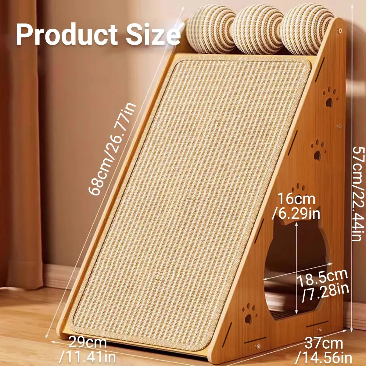 Vertical Wall Mounted Non Shedding Cat Scratcher Corrugated Paper Durable