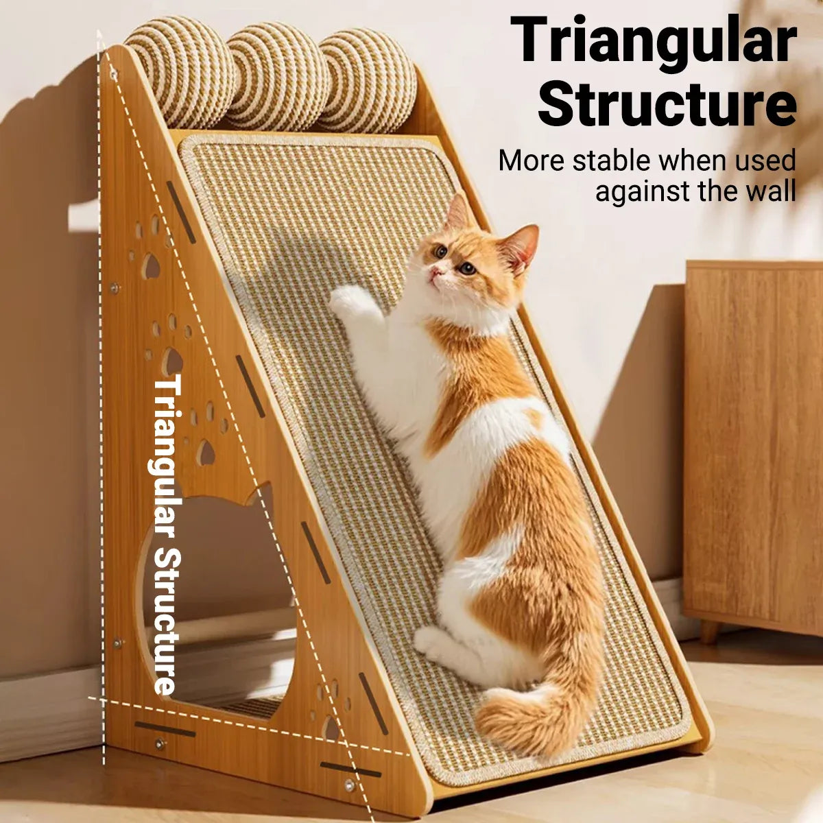 Vertical Wall Mounted Non Shedding Cat Scratcher Corrugated Paper Durable