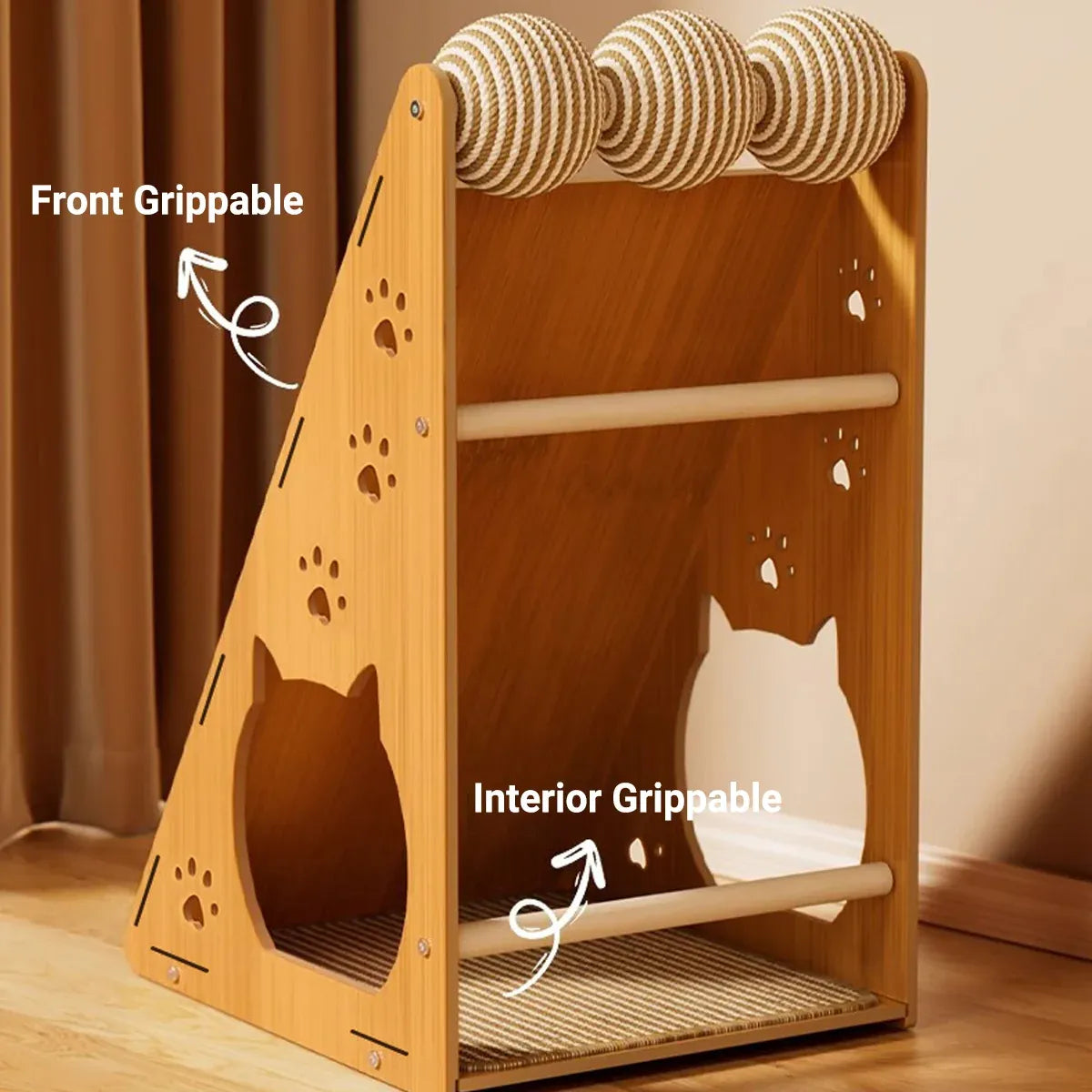 Vertical Wall Mounted Non Shedding Cat Scratcher Corrugated Paper Durable